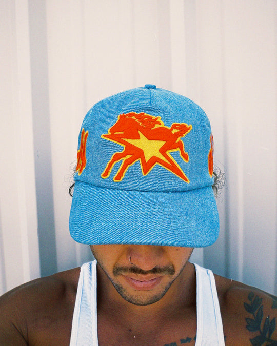Denim Fire-Horse Hat